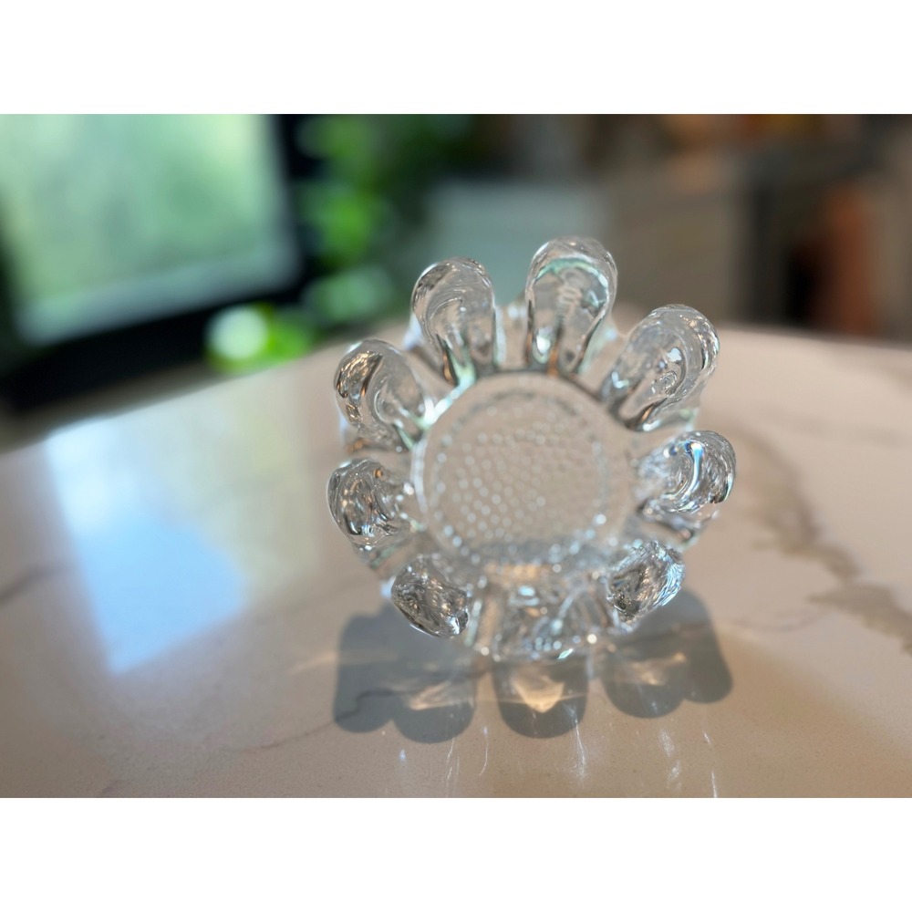 Kosta Boda Sunflower Candleholder Goran Warff 1970s Swedish Art Glass Clear MCM - Picture 9 of 16